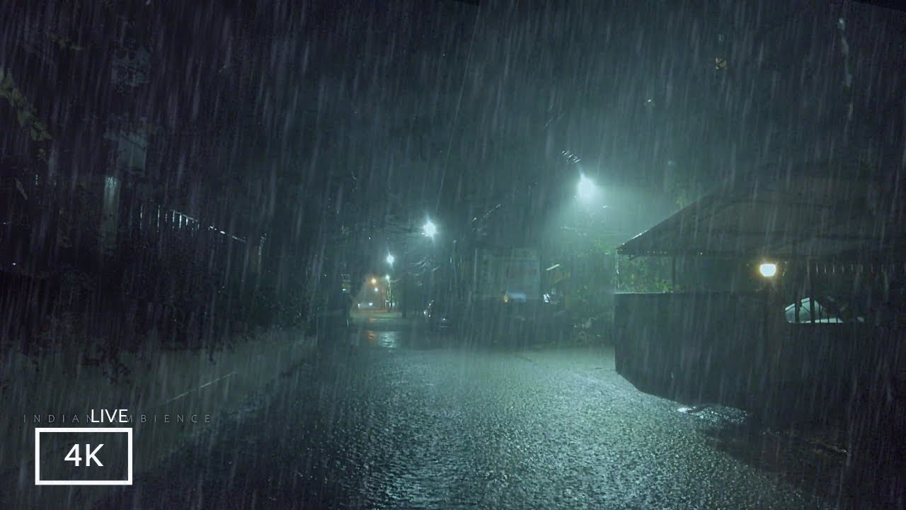 Heavy Night Rain and Thunderstorm in my City | ASMR Rain Sound for Sleep , Meditation and Study