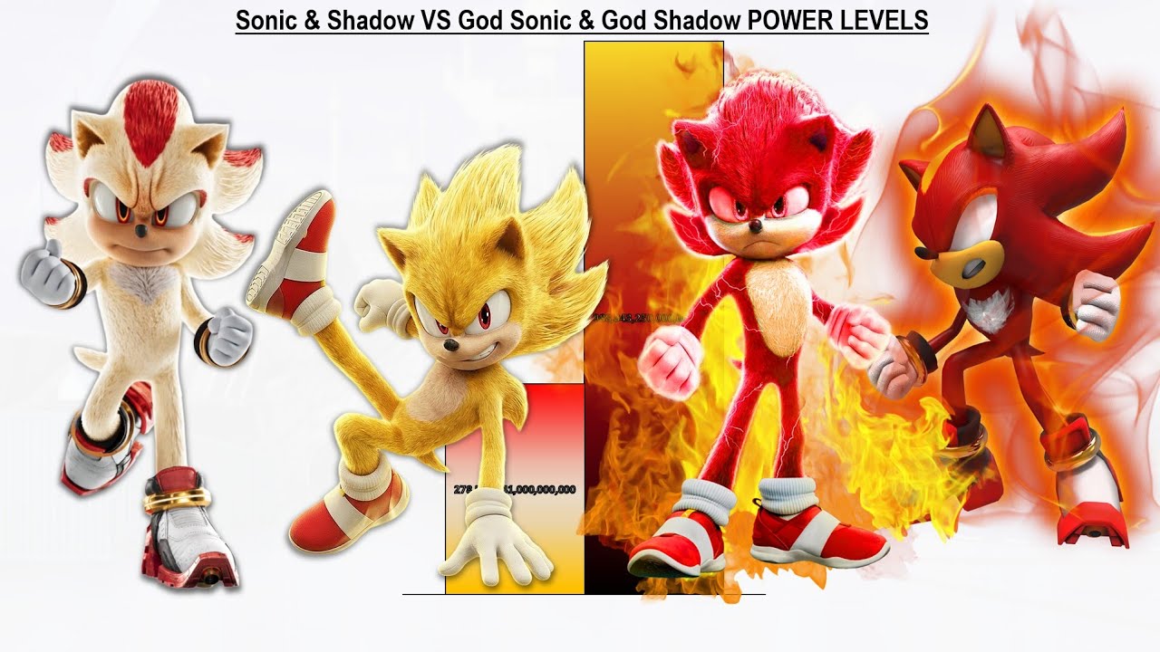 Sonic & Shadow VS God Sonic & God Shadow POWER LEVELS - Sonic 1 / Sonic 2 / Sonic 3 / Sonic 4