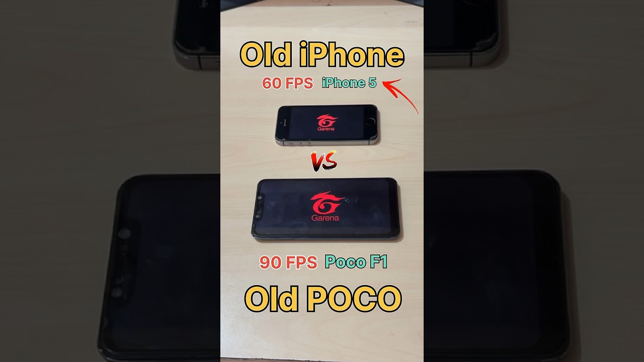 Old iPhone 😈 vs Old POCO 💀 iPhone 5 vs POCO F1😈 60FPS vs 90FPS - FREEFIRE TEST #freefire #iphone
