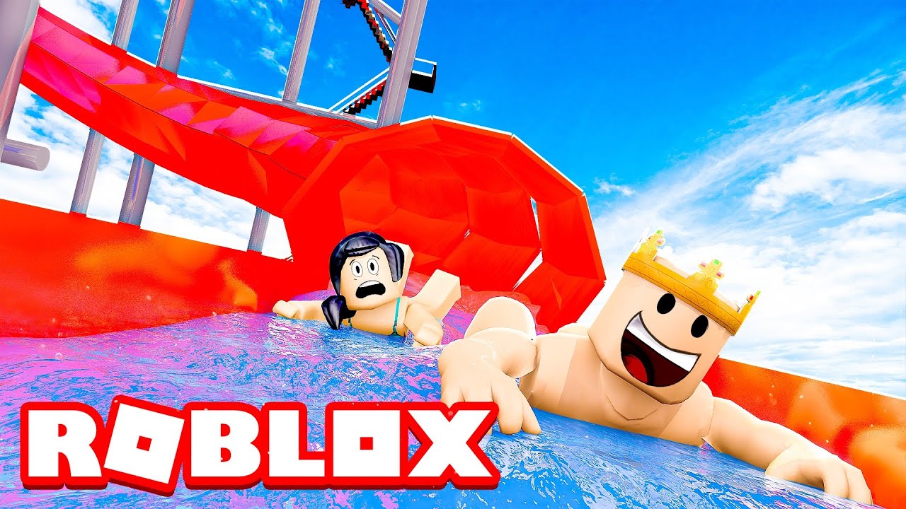 RIDING AN INSANE WATER SLIDE | Roblox - Blox World Water Park
