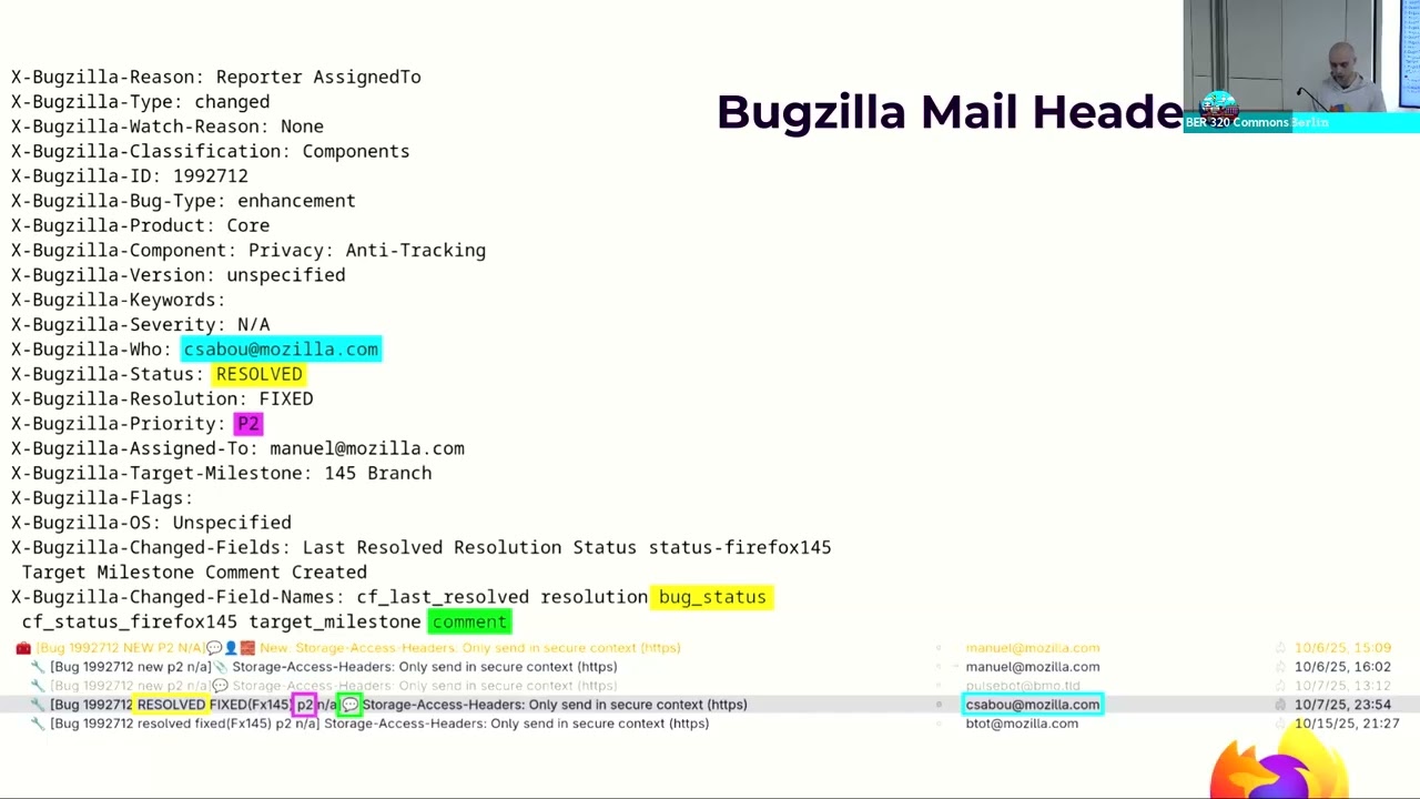 Lightning talk: Bugmail filtering
