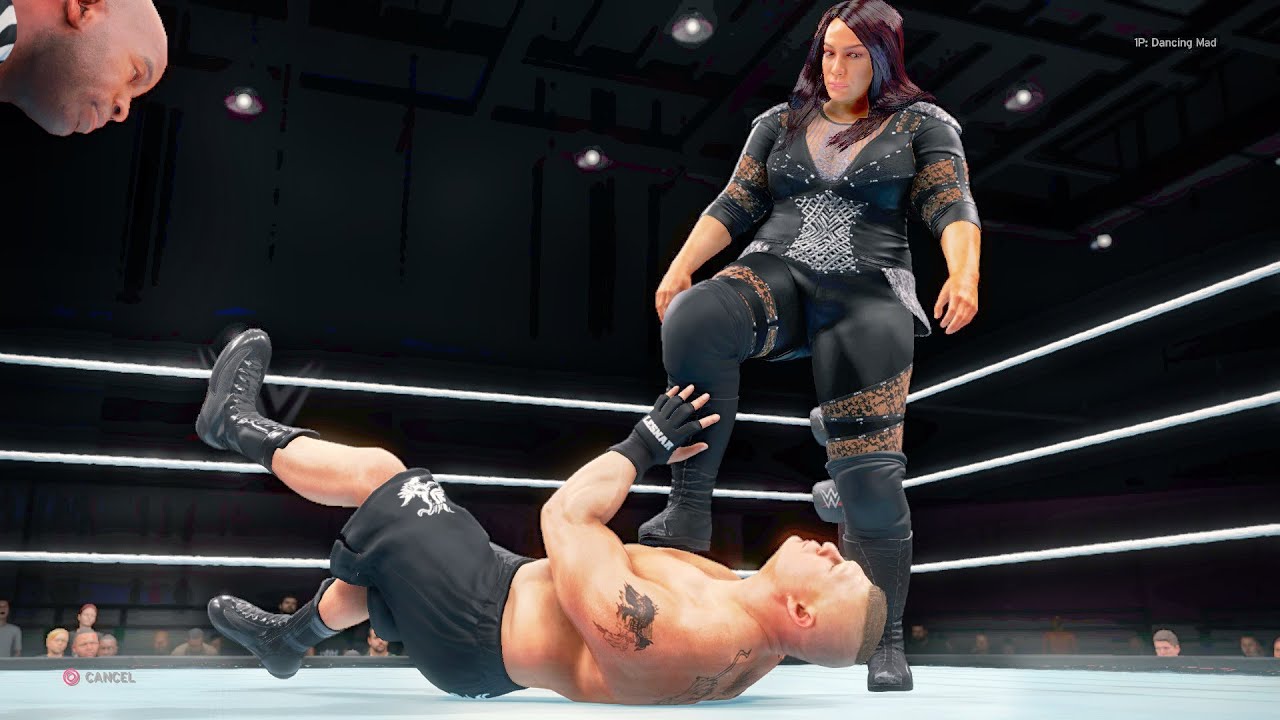 WWE 2k20: Nia Jax vs Brock Lesnar, intergender man vs woman wrestling