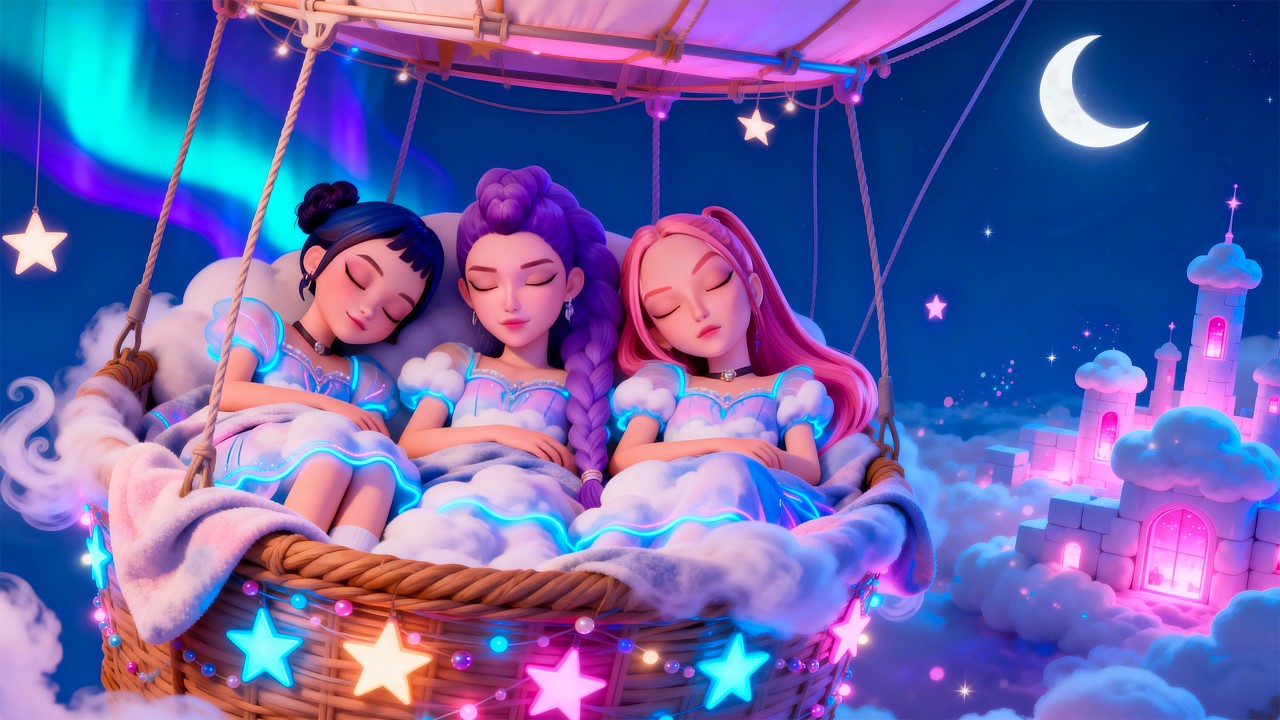 Fall Asleep in 3 Minutes 🌙 | Calming Music for Deep, Restful Sleep with Huntrix in the Sky