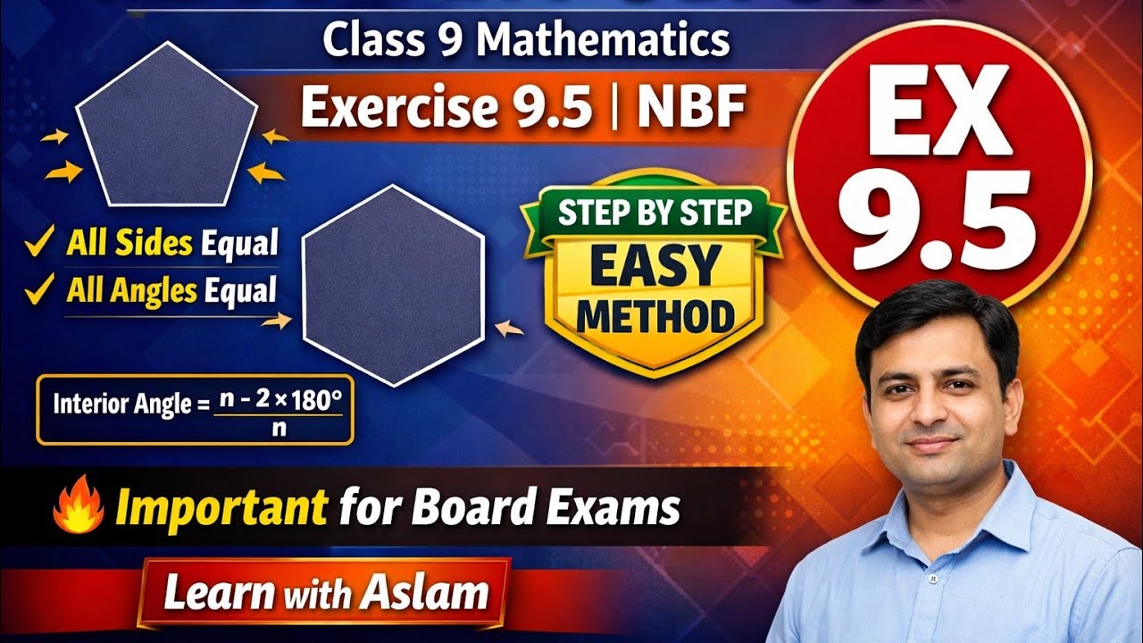 Regular Polygon | Class 9 Maths Exercise 9.5 | NBF Full Explanation in Urdu/Hindi