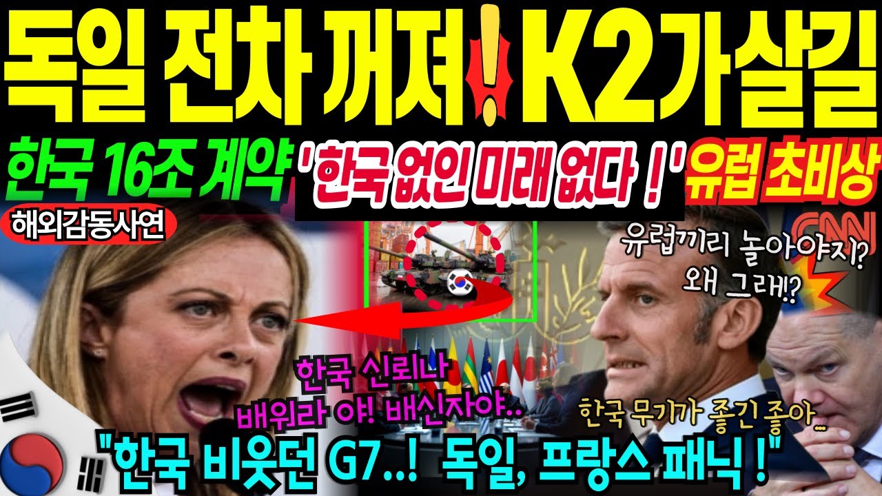 [해외감동사연] 독일 전차는 꺼져라! 한국 K2만이 살길 | 이탈리아, 한국 없인 미래 없다! | 프랑스가 동맹국 무기를 원격으로 잠갔다? 시칠리아 배신 사건의 전말.