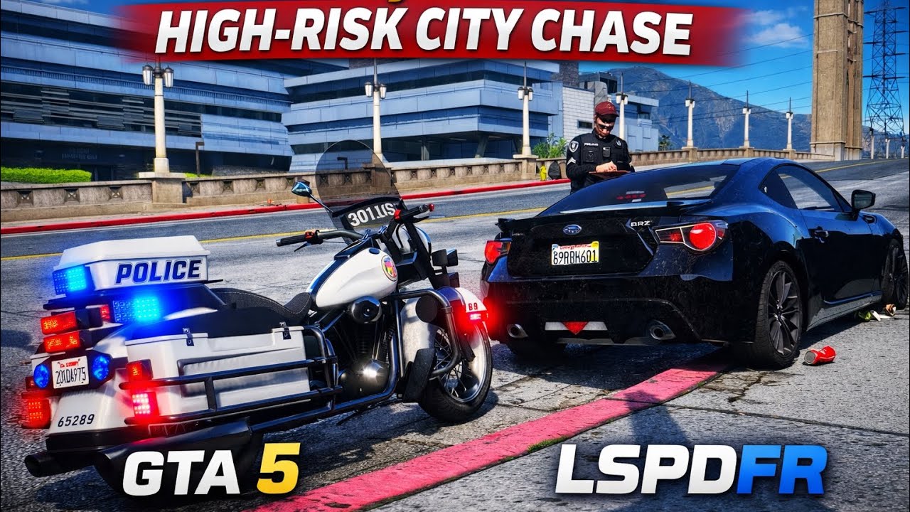 GTA 5 LSPDFR Motorcycle Patrol Turns Into High-Speed Chase