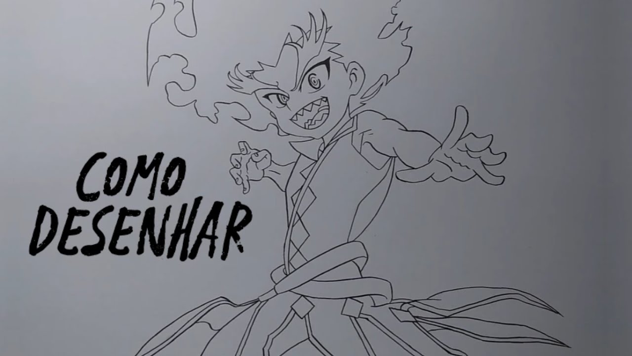 Como desenhar o Lui Shirosagi | Beyblade | Parte 1