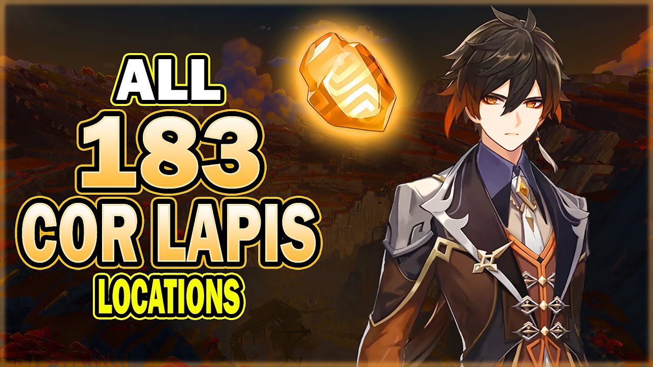 All 183 Cor Lapis Locations - Efficient Farming Route - Zhongli Ascension Material | Genshin Impact
