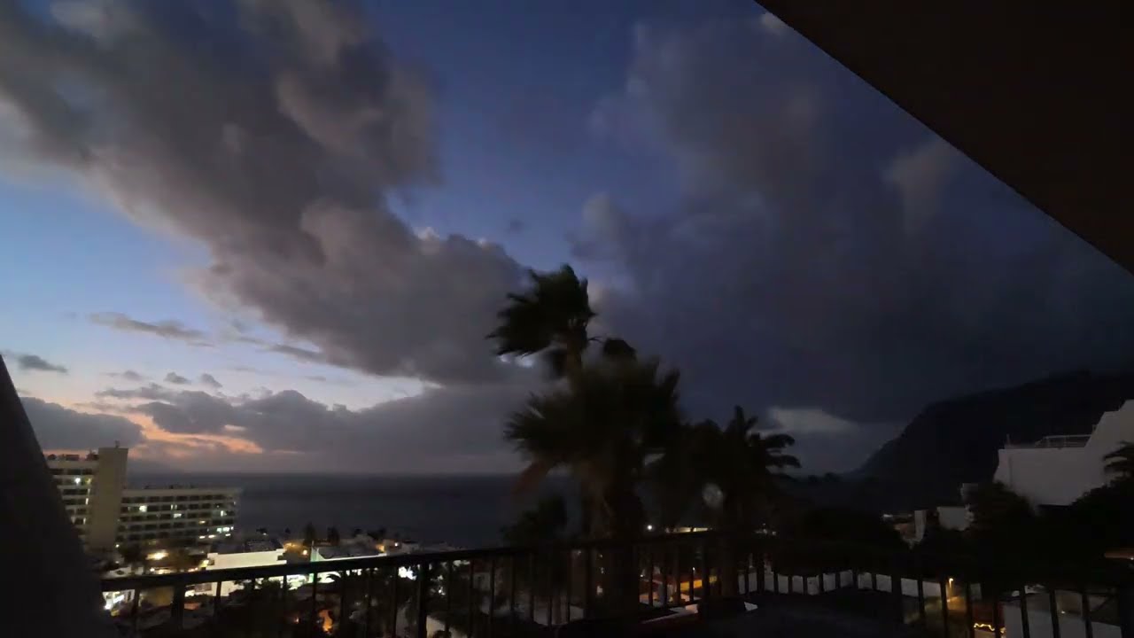 Storm Emilia Hits Tenerife | Los Gigantes Under Extreme Weather | Timelapse Day 1
