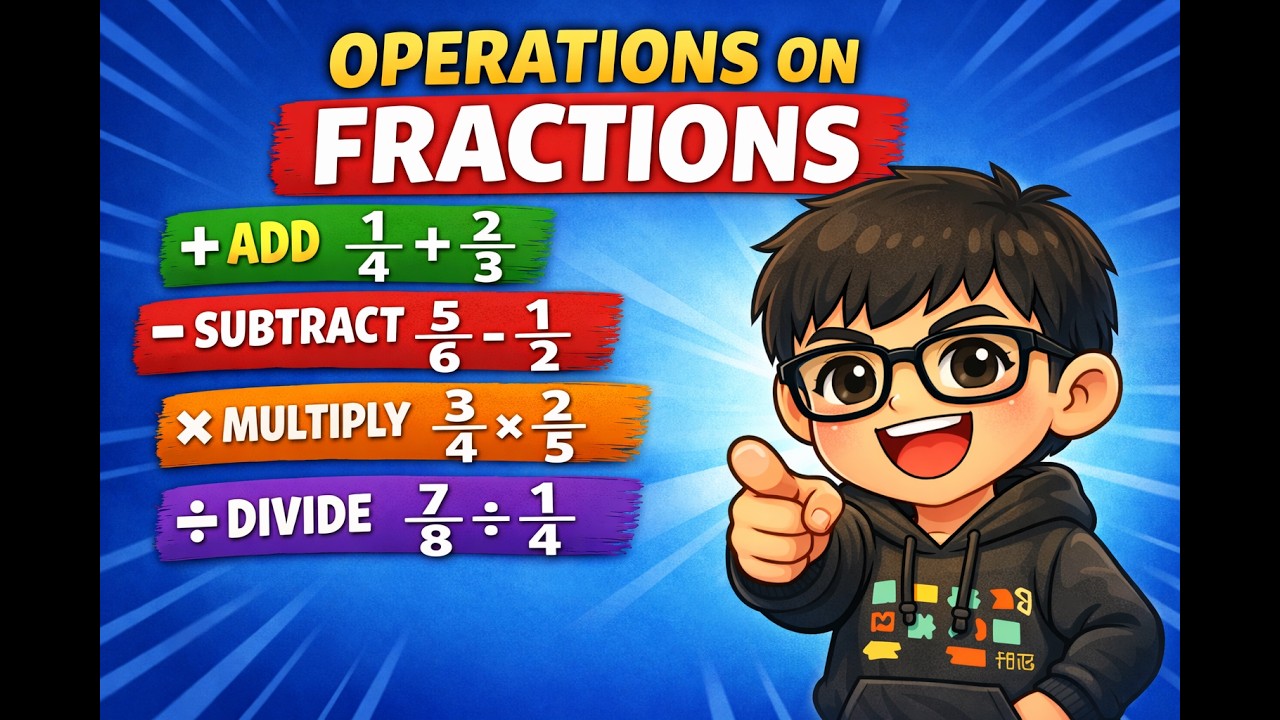 Operations on Fractions (Addition, Subtraction, Multiplication, Division) – Step-by-Step Tutorial