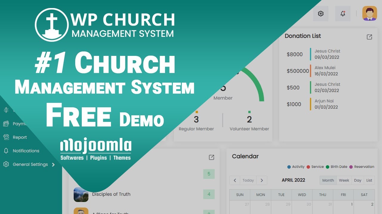 *FREE* Church Management System Demo - Mojoomla