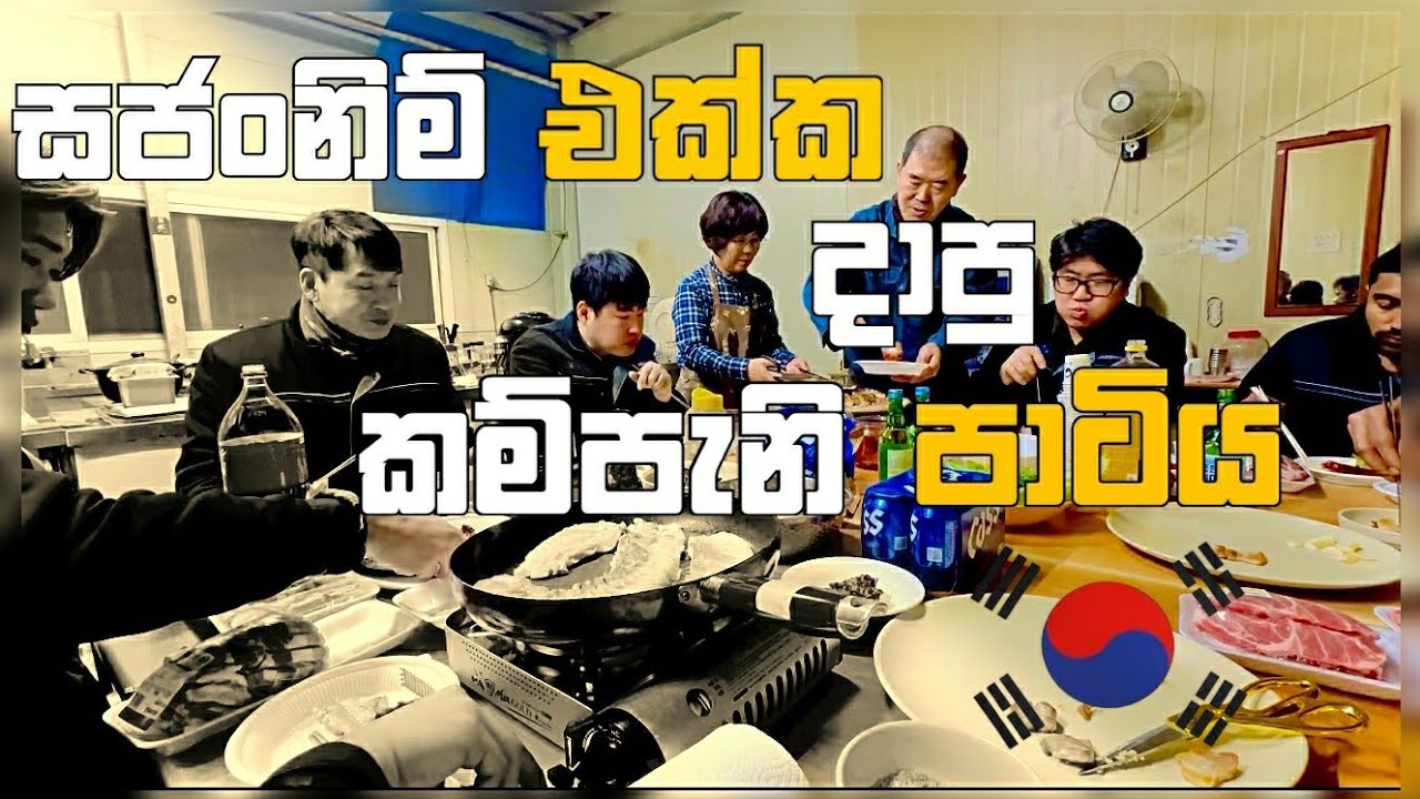 අමුතු කෑමක් එක්ක හදිසියේම දාපු කම්පැනි පාටිය | Company Party in Korea | Korean Vlog