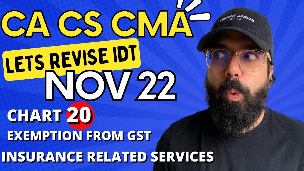 20 Exemption From GST Insurance Related Services|IDT GST Revision|CA Ramesh Soni