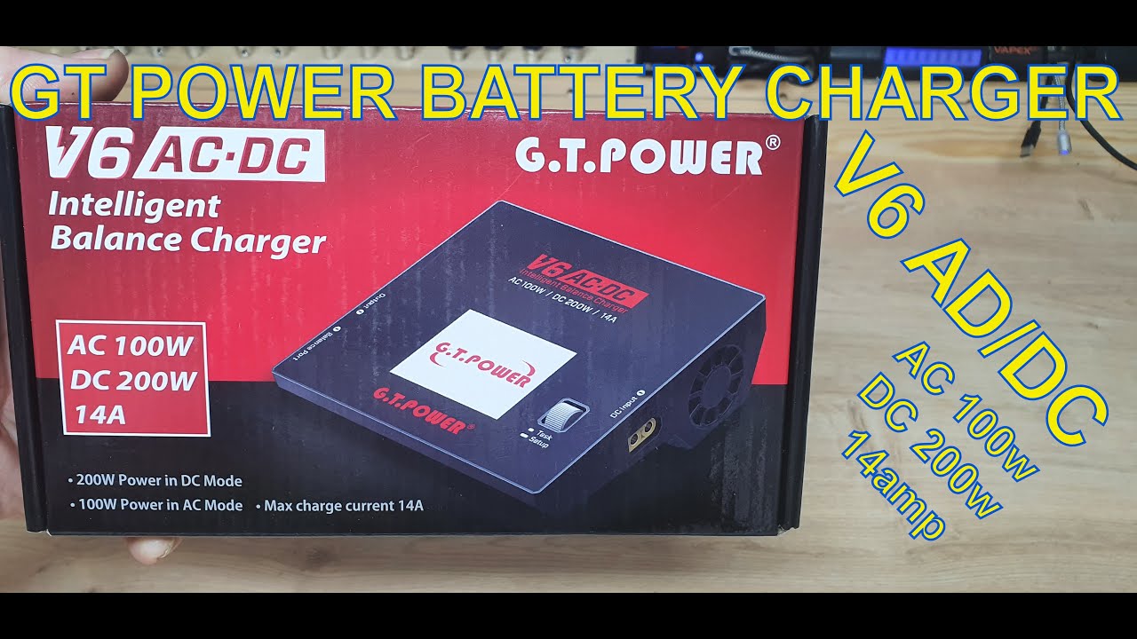 Review - GT Power V6 Intelligent Battery Charger - AC and  DC Input 01