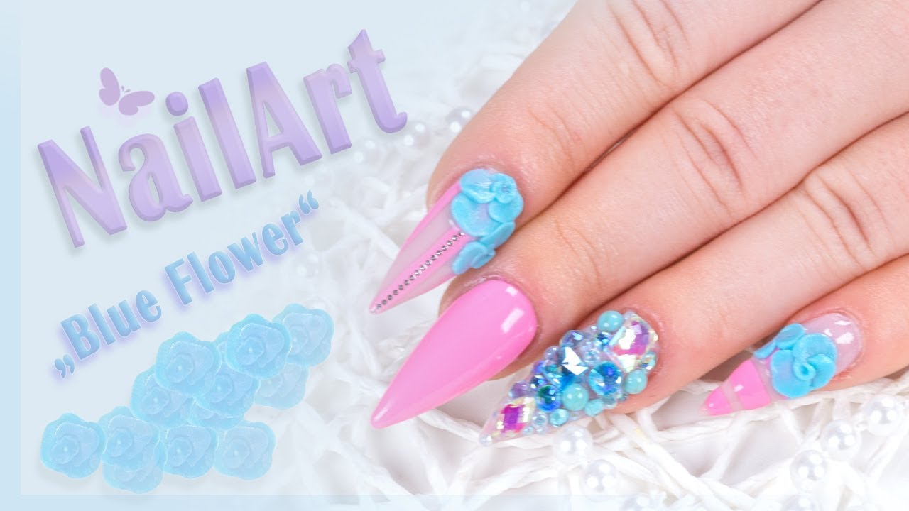 Nailart: „Blue Flower“ mit dem neuen Jolifin LAVENI Plastilin 4D Gel