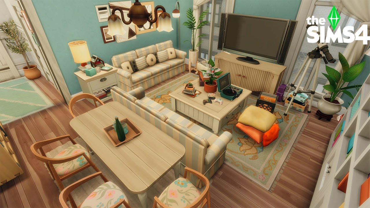 Single Mom with 3 Teens ~ The Sims 4 Apartment Speed Build