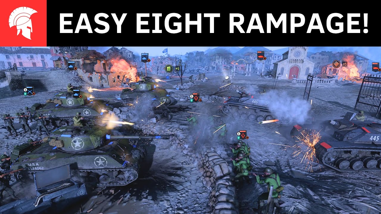 Company of Heroes 3 | EASY EIGHT RAMPAGE! | US Forces Gameplay | 4vs4 Multiplayer