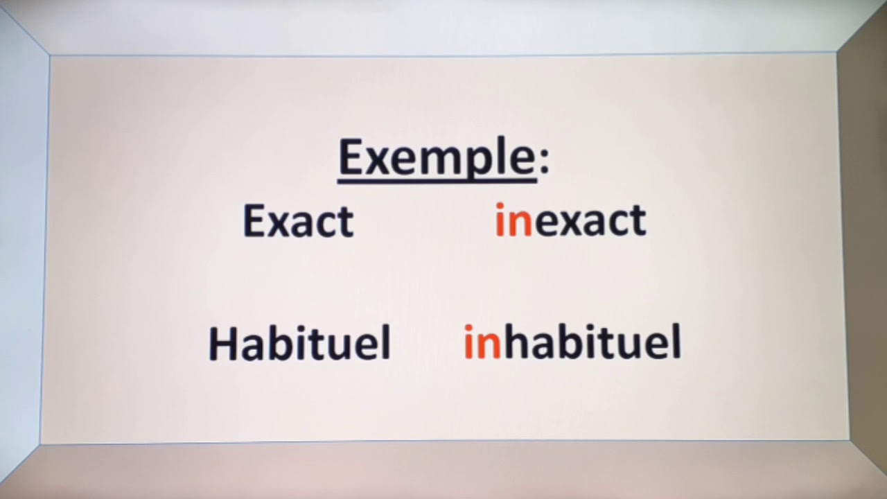 Les préfixes de contraire en (dé,dés/in,im) (re)