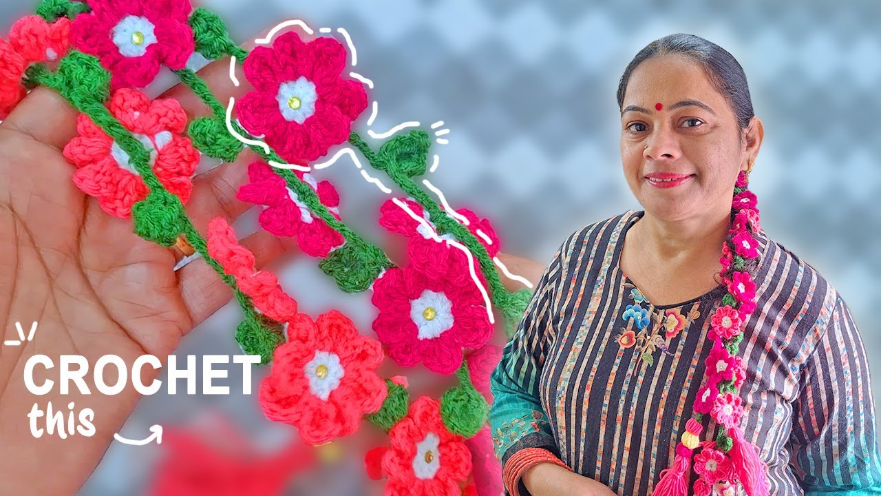 Easy Crochet Parandi ⊹ Laccha dori ⊹ Full Tutorial ⊹ Beginner Friendly ⊹ in Hindi ⊹ Crochet Reena