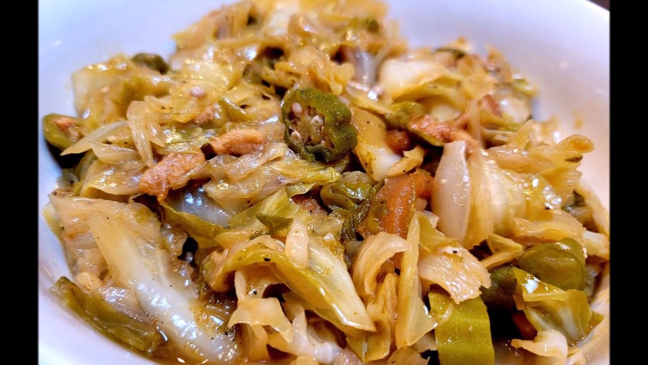 Cooking Cabbage Salt Pork & Okra!