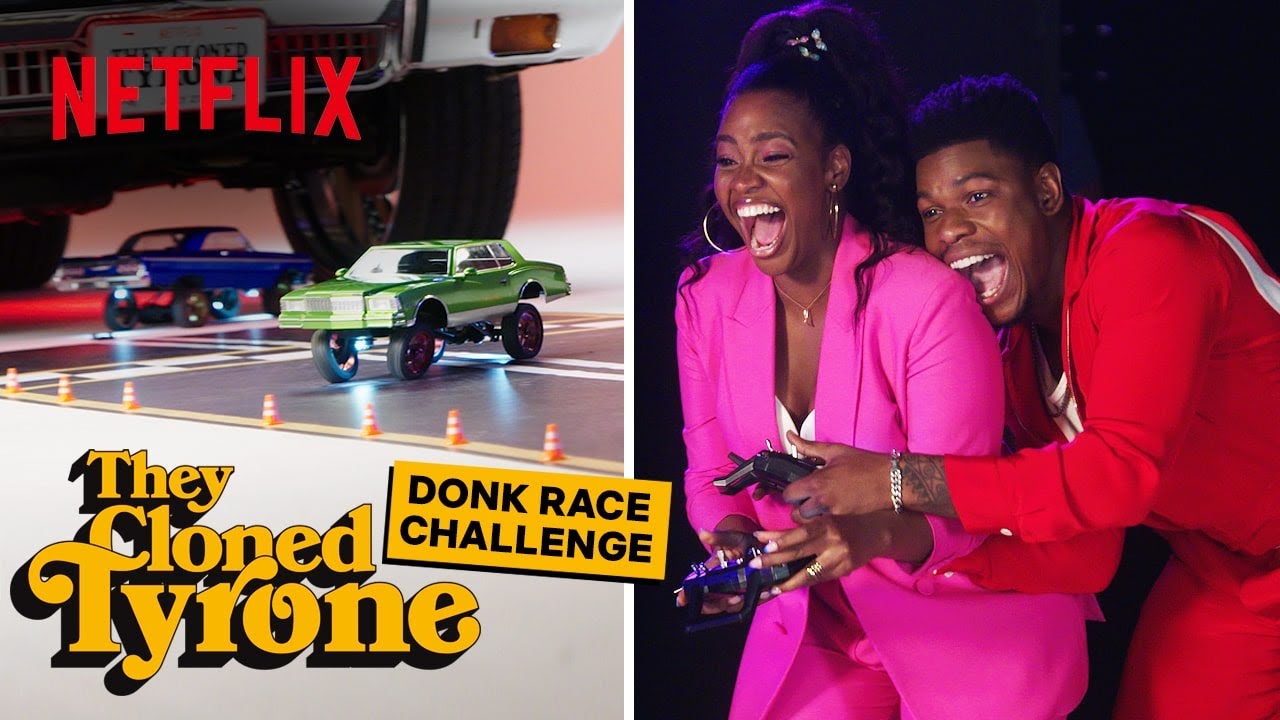 John Boyega and Teyonah Parris Race Remote-controlled Cars | They Cloned Tyrone | Netflix