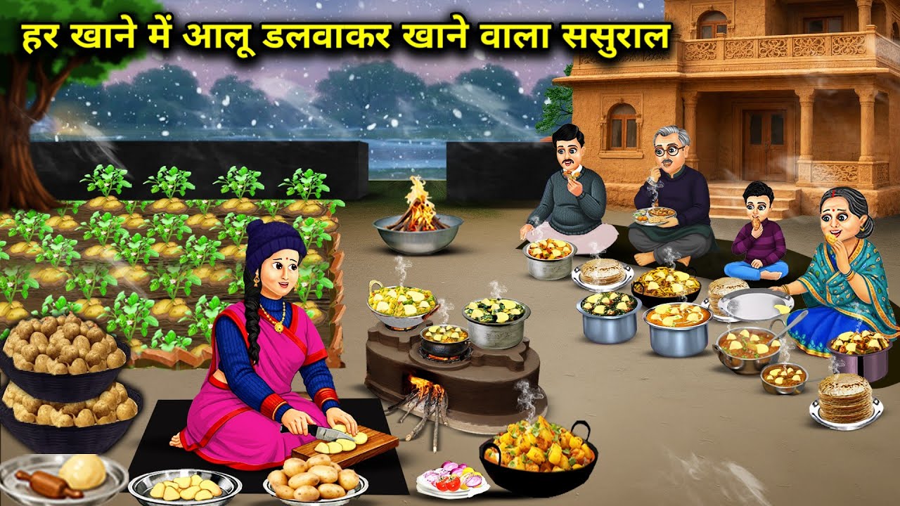 हर खाने में आलू डलवाकर खाने वाला ससुराल || In-Laws Who Add Potatoes To Every Meal || Cartoon Video