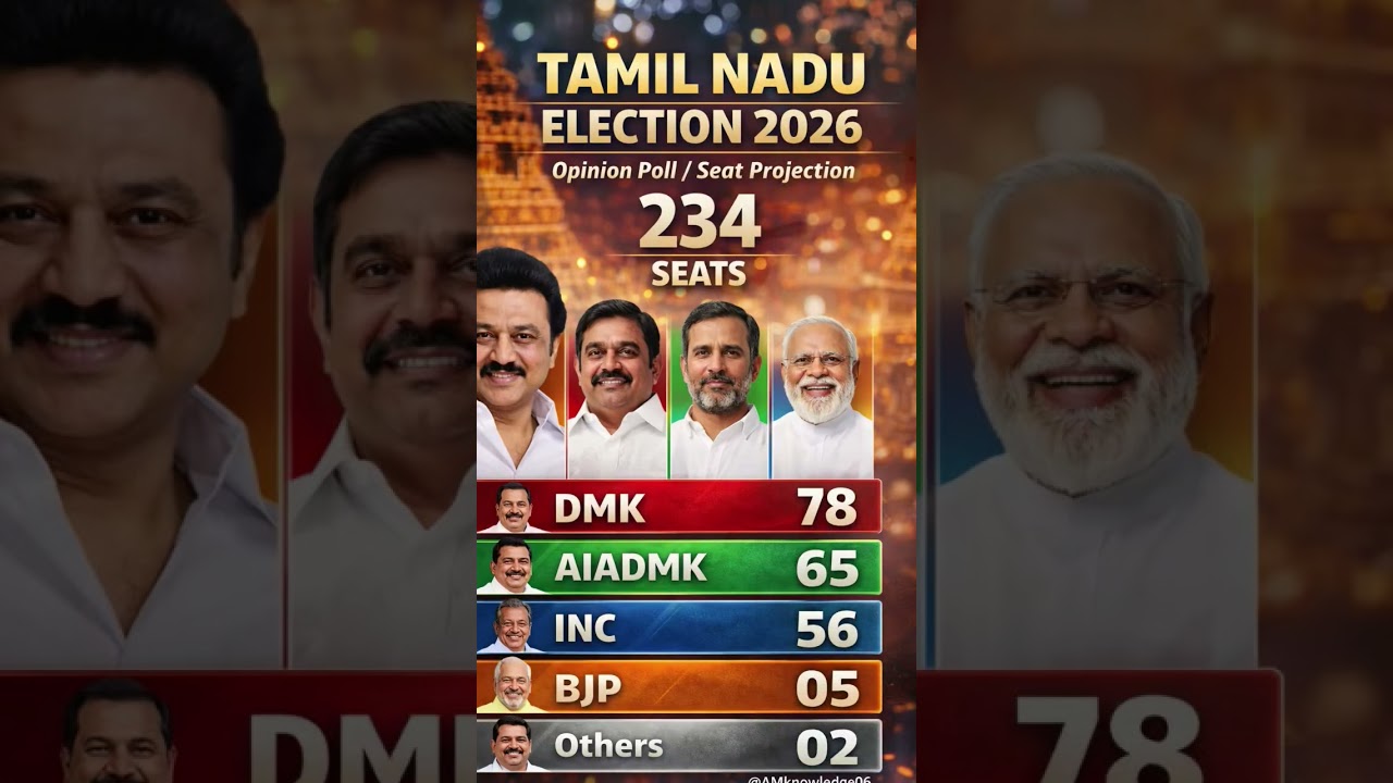Tamil Nadu Election 2026 🔥 | Opinion Poll Shock 😱 | DMK vs AIADMK vs BJP | Full Seat Prediction