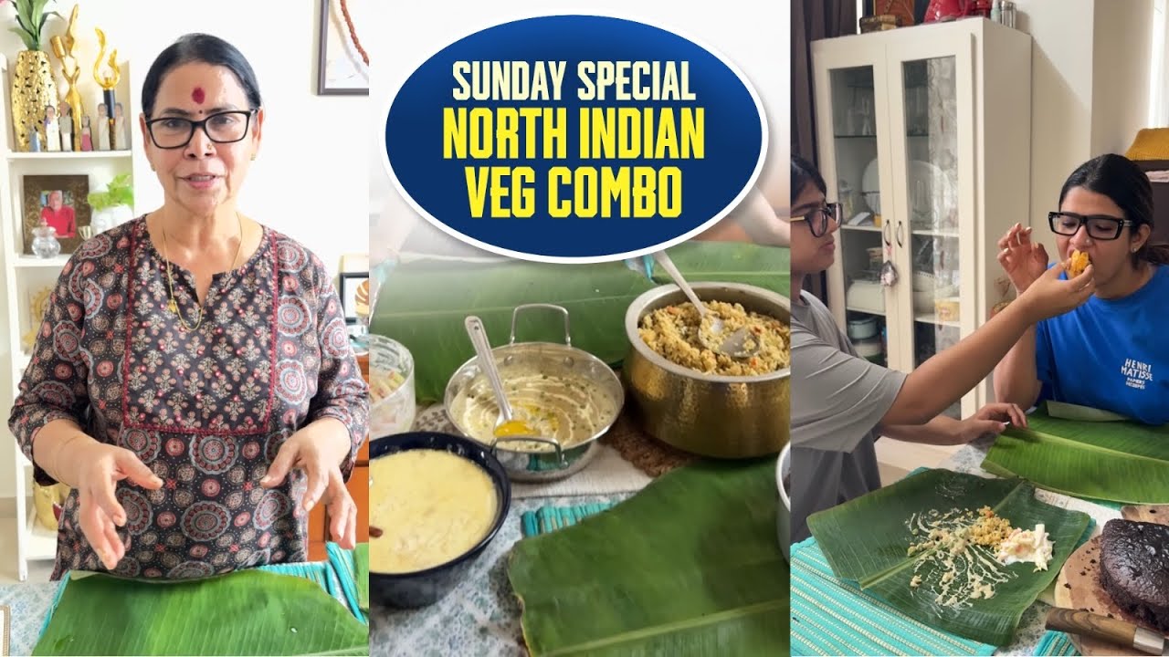 Sunday special North Indian Veg Combo | Veg biriyani + Malai Mattar methi + Payasam + Cake 😋 🍱 