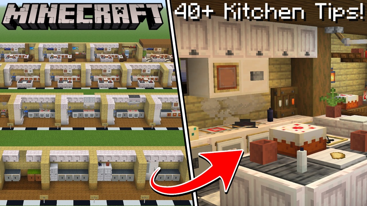 Minecraft Ultimate Kitchen Tutorial | 40 Tips And Tricks!
