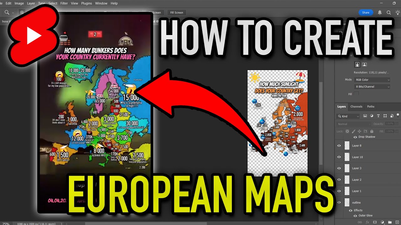 How to make BEAUTIFUL European Maps for Youtube Shorts