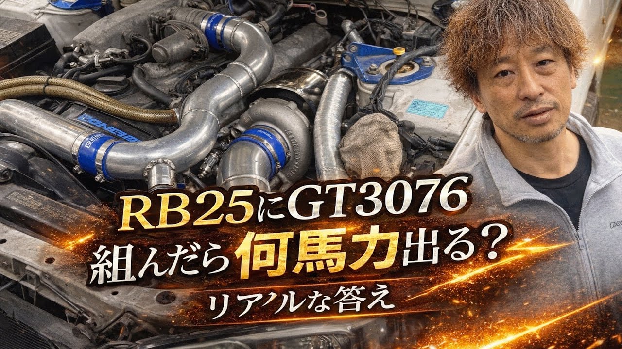ブースト〇〇キロで〇〇馬力。RB25 GT3076の本気！