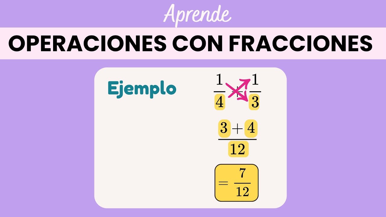 🔢 Operaciones con fracciones: suma, resta, multiplicación y división.
