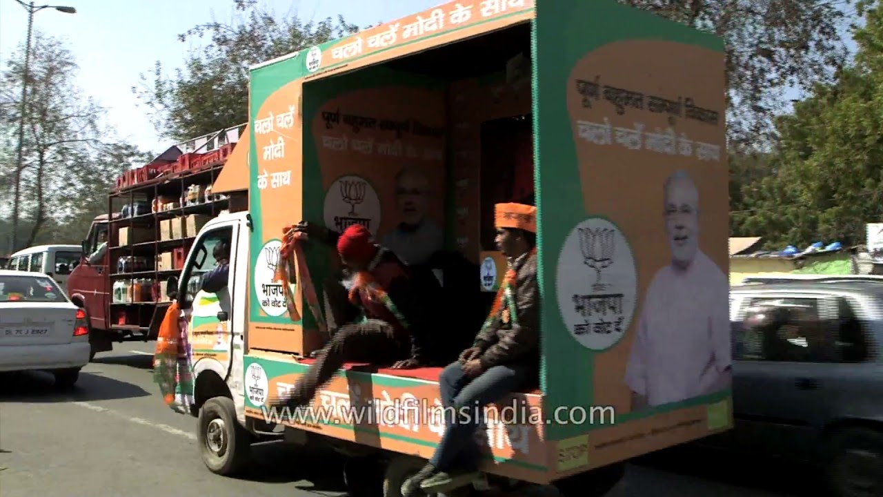 Women BJP supporters take part in political rally, Delhi