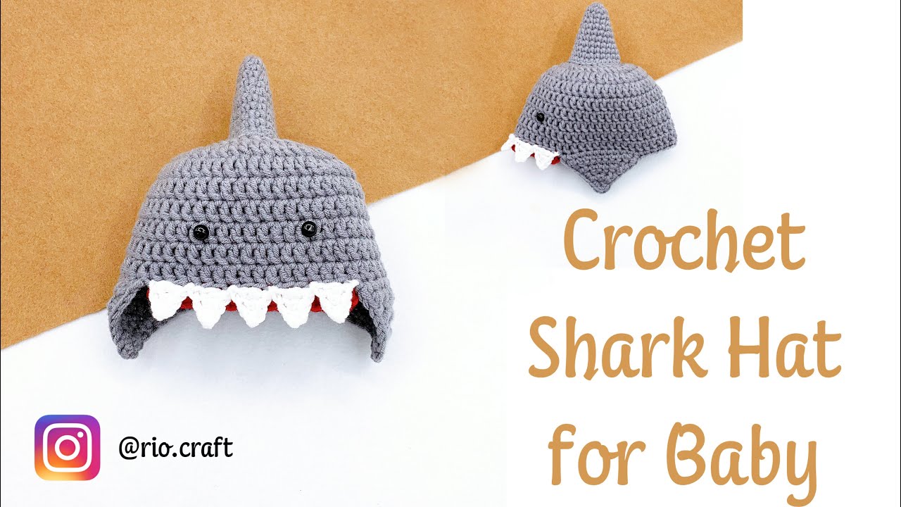 [Crochet] Shark Hat for Baby | Móc mũ cá mập đáng yêu cho bé 0-6th | RiO's Corner