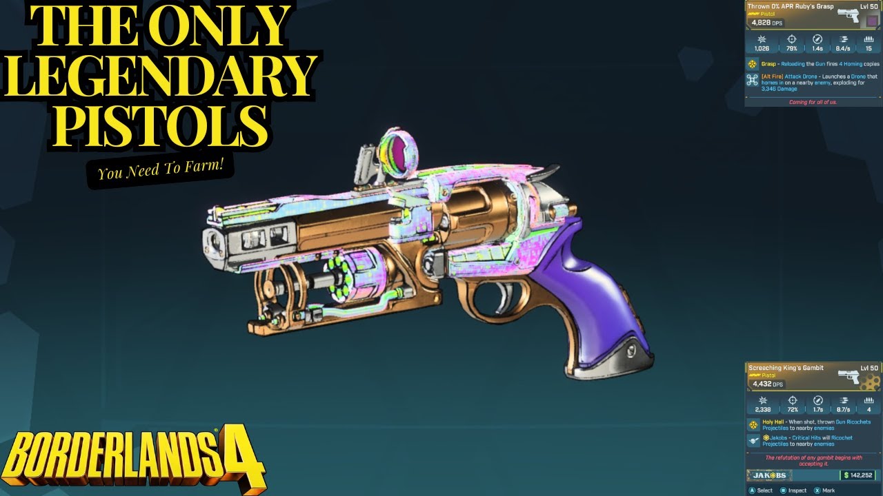Borderlands 4 — 5 ЛЕГЕНДАРНЫХ пистолетов, которые вам НУЖНЫ прямо сейчас!