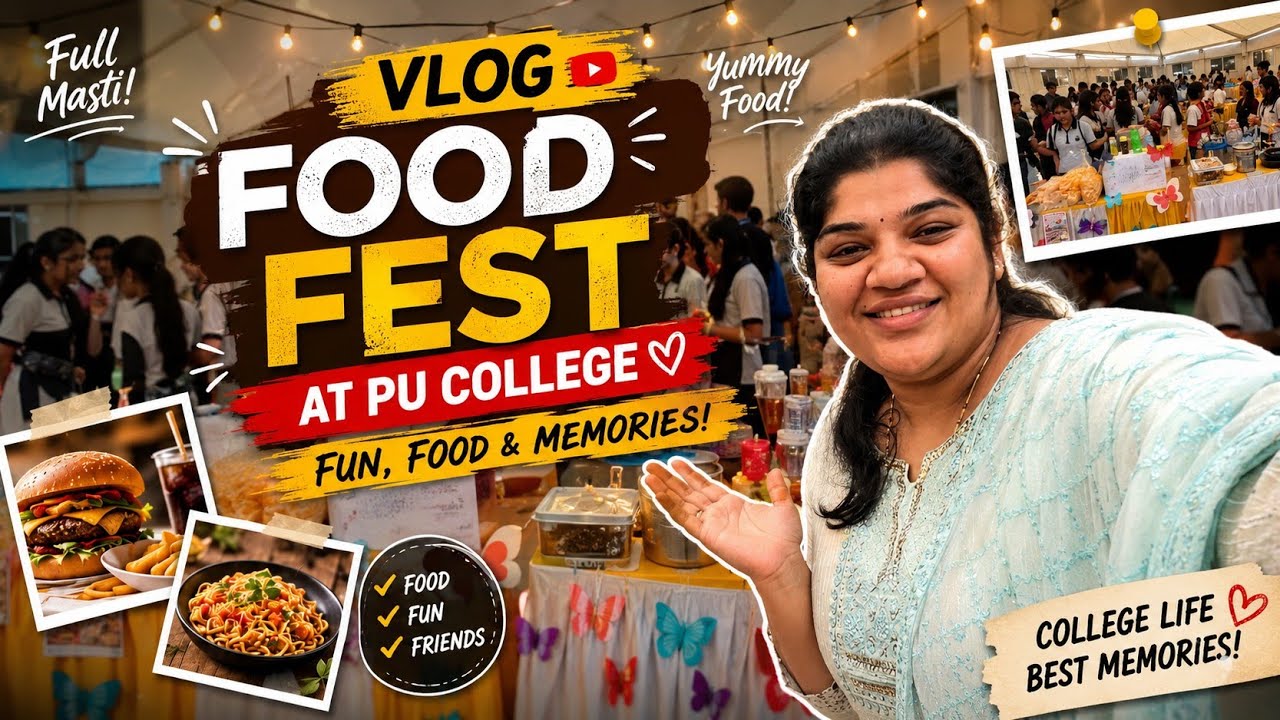🍔 College Food Fest Vlog | Deeksha PU College Carnivals 2.0 | Food, Fun & Memories!