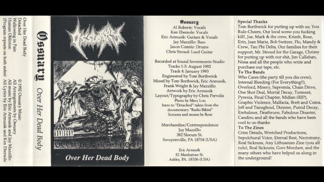 Ossuary [US] [Death] - 1993 - Over Her Dead Body [FULL DEMO]