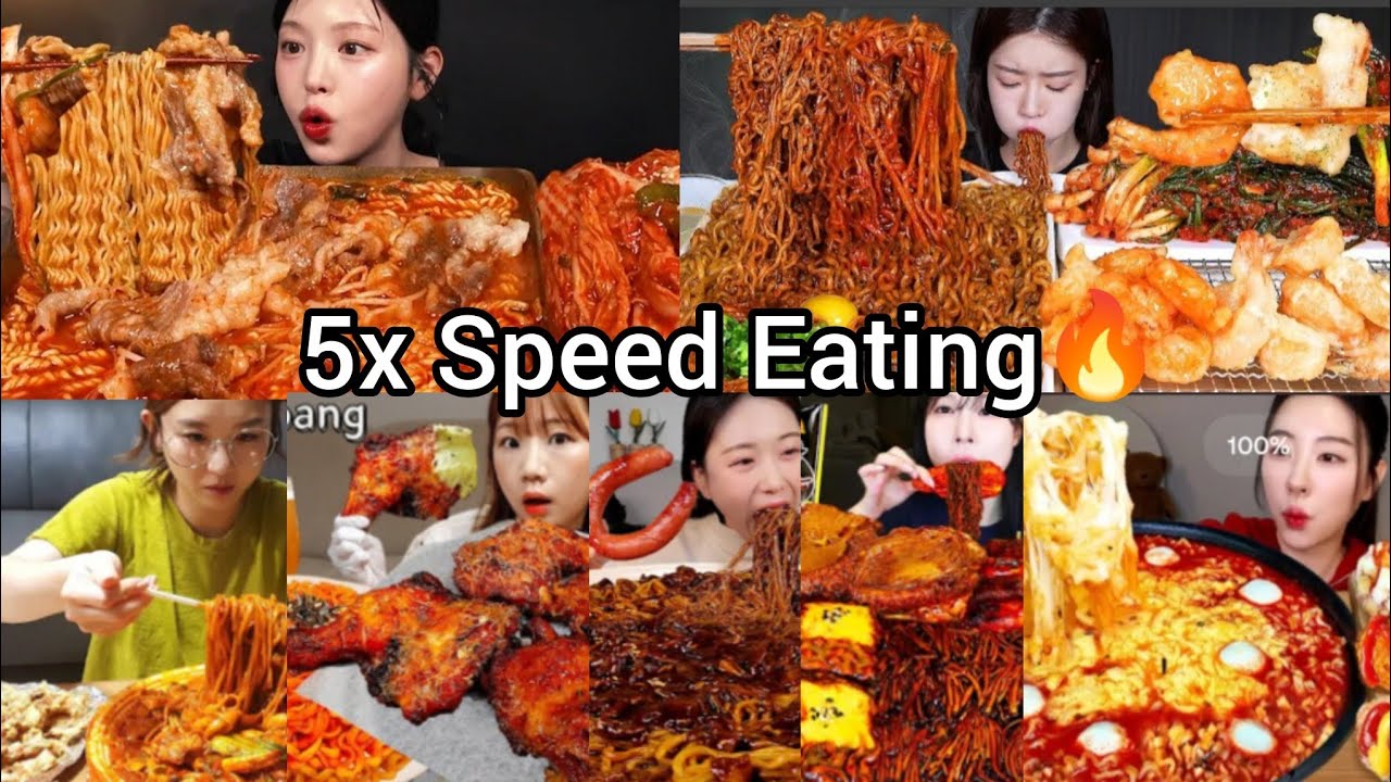 5x Speed korean mukbang | BEST COMPILATION | ASMR MUKBANG | Satisfying Eating Sound 🔥🥵😱