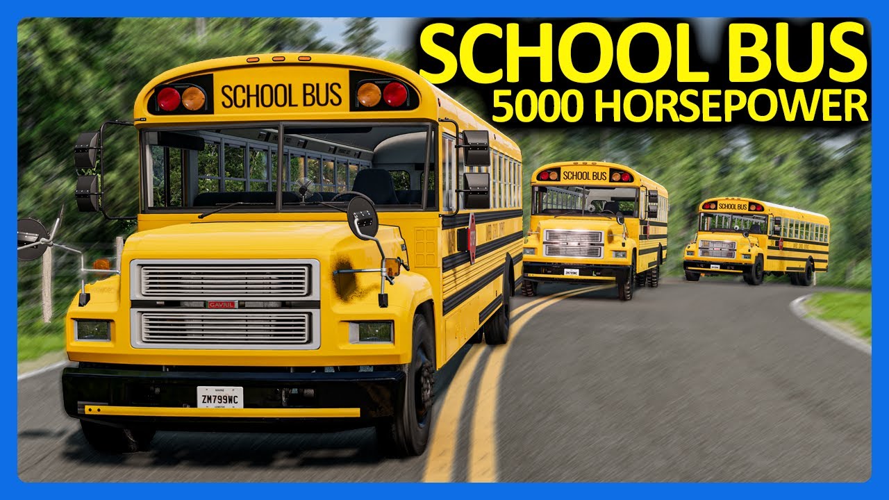 BeamNG Online: гонки на школьных автобусах мощностью 5000 лошадиных сил!!