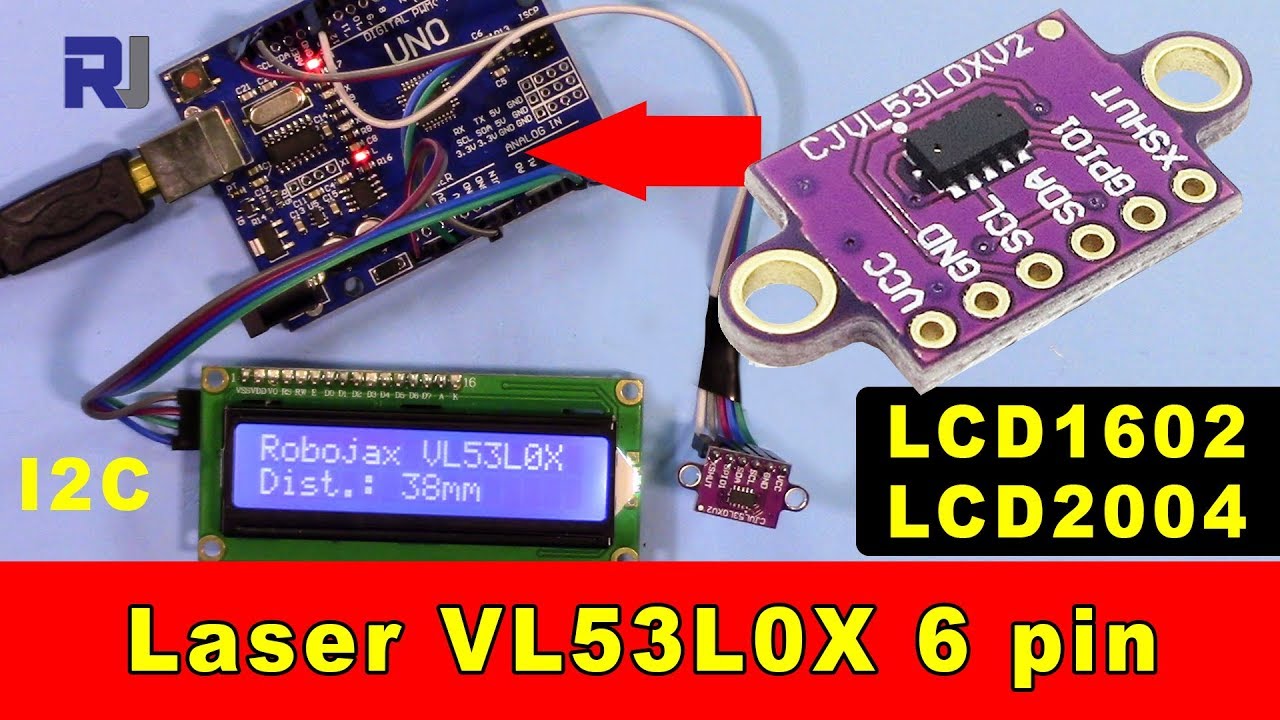 Laser Distance measurement with 6pin VL53L0X and LCD1602-I2C for Arduino RJT94