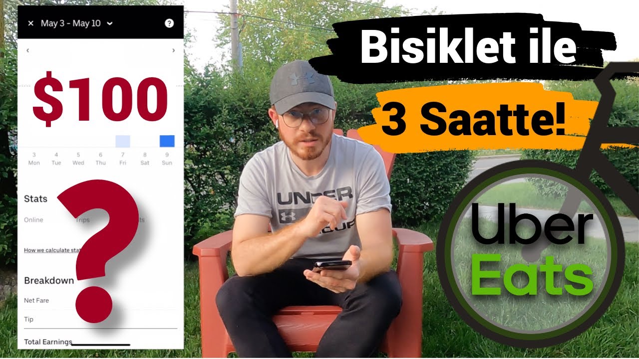Bisiklet ile 3 Saatte 100$ Kazandım! Kanada'da Uber Eats