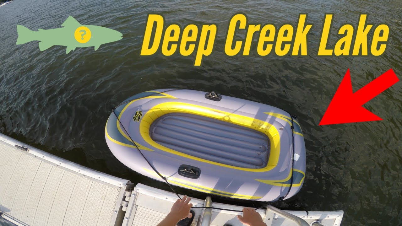 Inflatable RAFT FISHING At Deep Creek Lake (Sketchy)