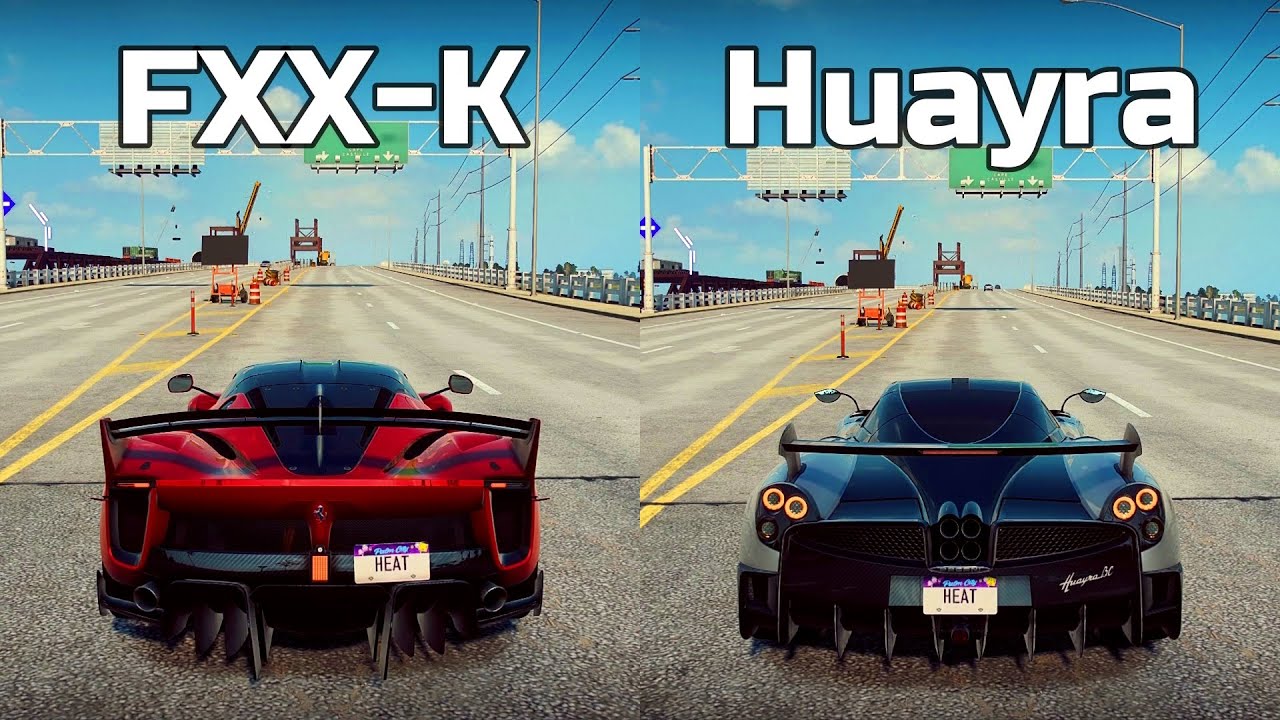 NFS Heat: Ferrari FXX-K Evo vs Pagani Huayra BC - Drag Race