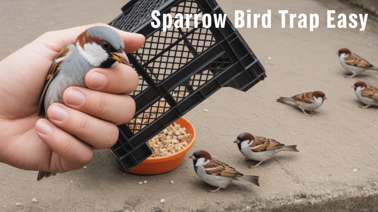 Sparrow trap - DIY Sparrow Bird Trap at home | How to Trap Sparrow | Homemade sparrow bird trapping