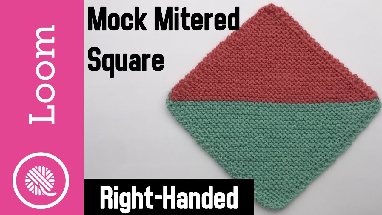Loom Knit | C2C Mock Mitered Square - Bi-color