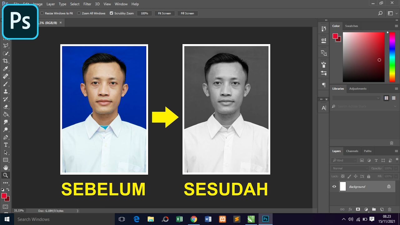 Cara Mengubah Foto Berwarna Menjadi Hitam Putih di Photoshop
