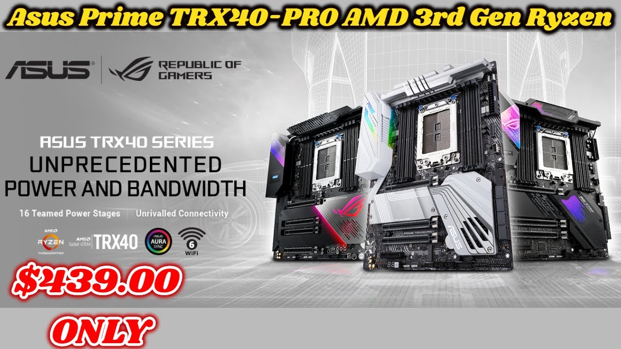 Asus Prime TRX40-PRO AMD 3rd Gen Ryzen Threadripper Strx4 ATX Motherboard with DDR4