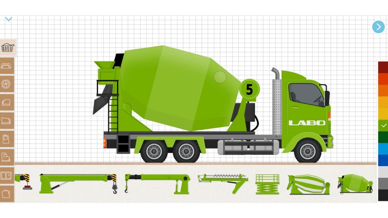 Labo Construction Truck - Green Cement Mixer Truck