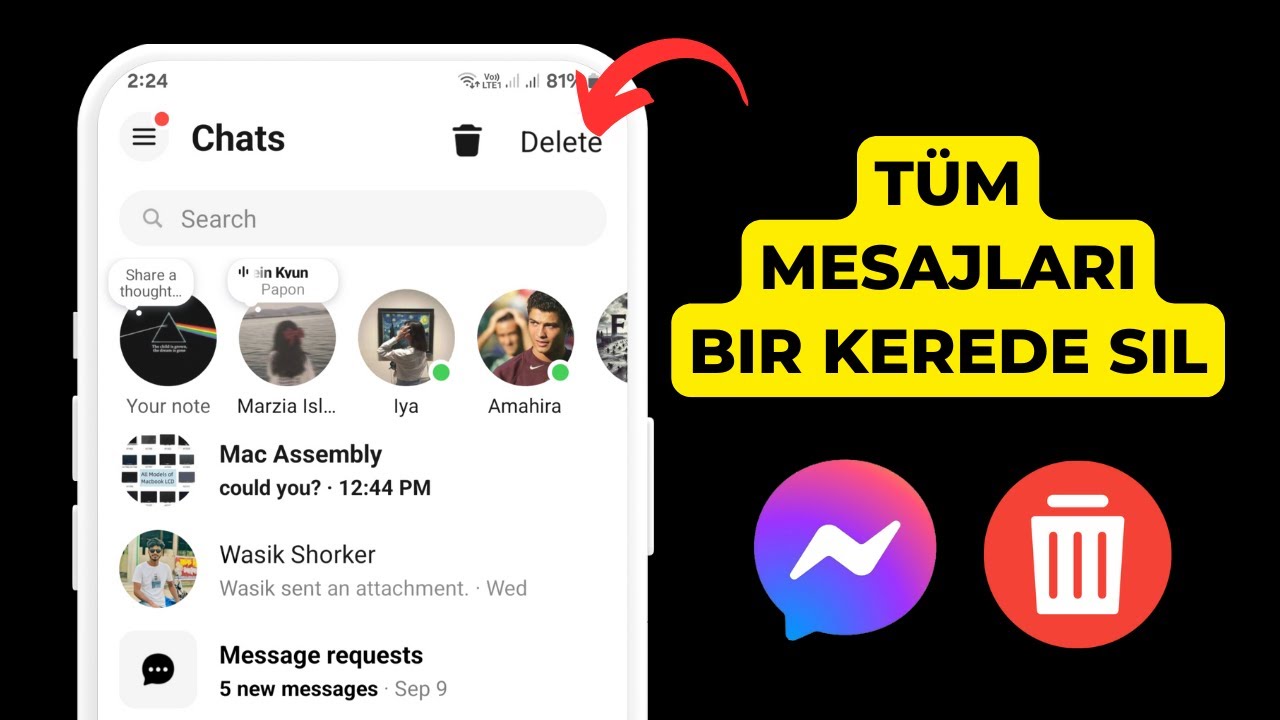 Facebook Messenger'daki T&uuml;m Mesajlar ve Konuşmalar Tek Seferde Nasıl Silinir (2024)