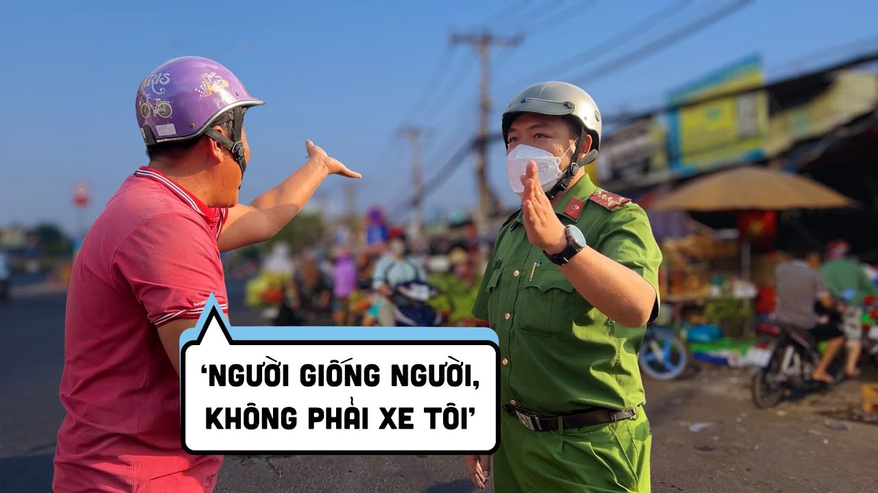 Bị bắt lỗi đi ngược chiều trước chợ đầu mối Thủ Đức: 